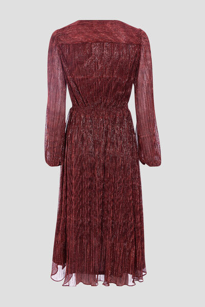 Robe longue droite rose femme