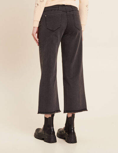 Jean large 7/8ème denim gris femme