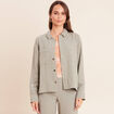 Blouson bas resserr&eacute; manches longue vert clair femme