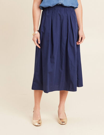 Jupe longue évasée femme bleu foncé femme