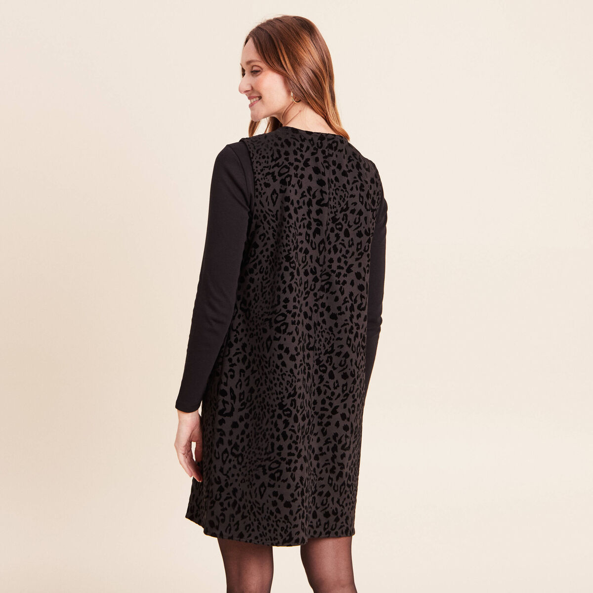 Robe chasuble noir femme