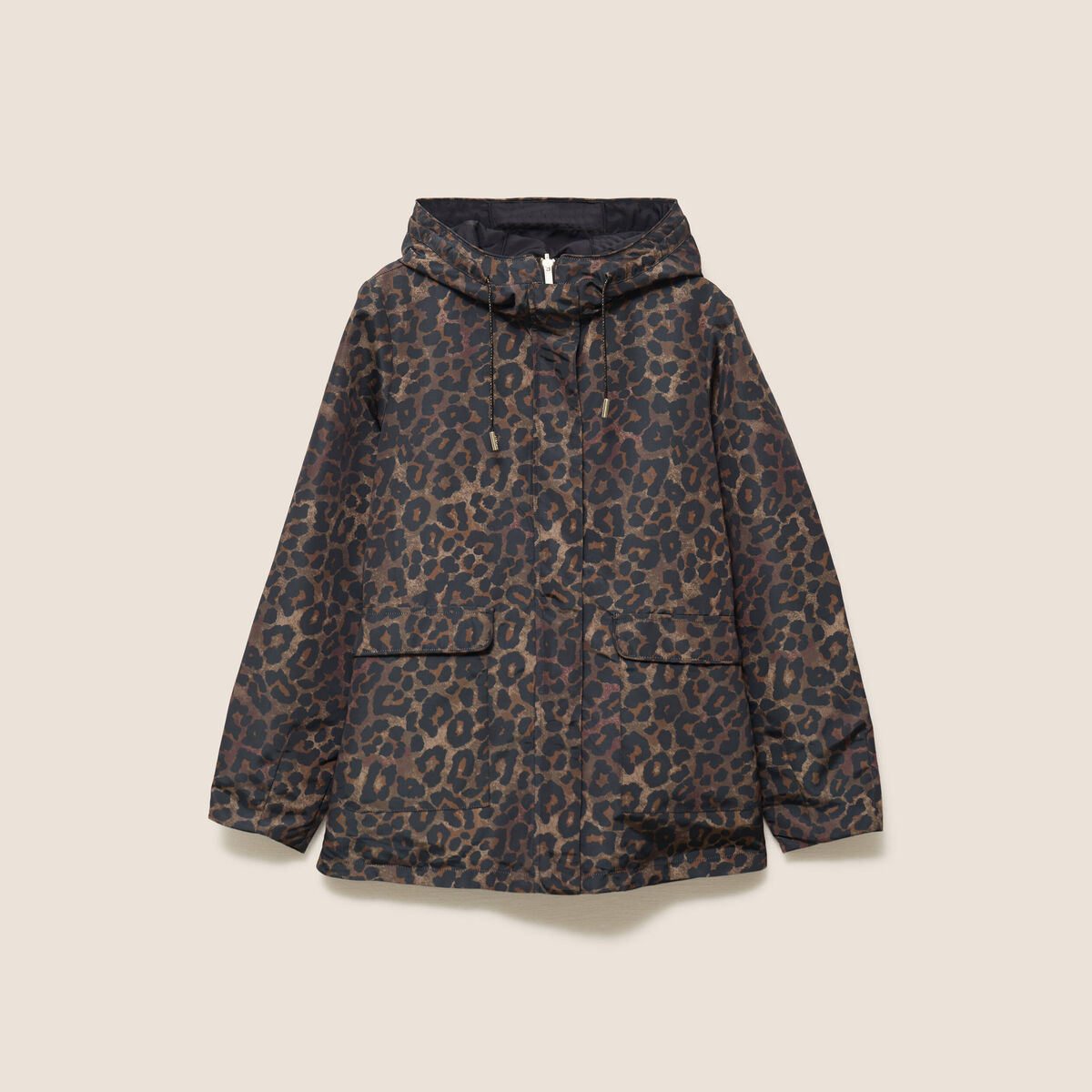 Parka cintr&eacute;e r&eacute;versible &agrave; capuche marron femme