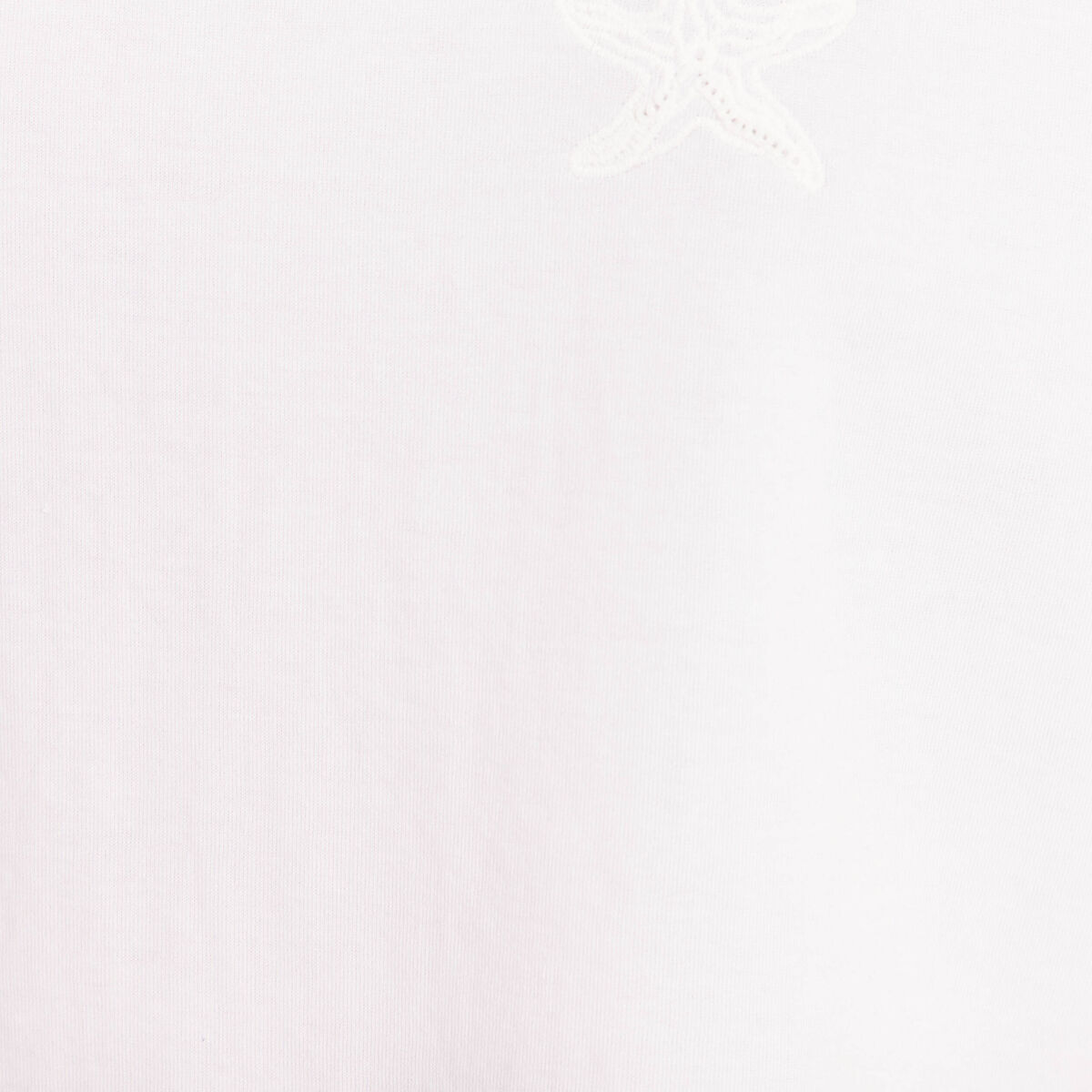T-shirt col rond manches courtes sequins blanc femme