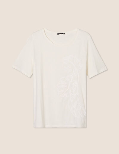 T-shirt manches courtes ecru femme