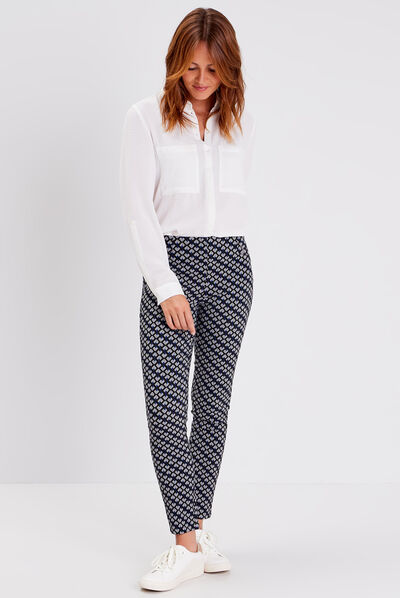 Tregging taille élastiquée noir femme