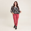 Pantalon ajusté rouge foncé femme