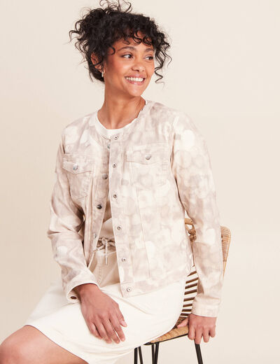 Veste cintr&eacute;e r&eacute;versible manches longues blanc femme