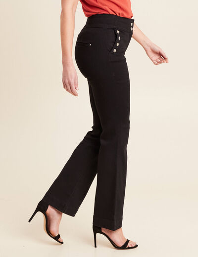 Pantalon bootcut à pont noir femme