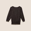 T-shirt col rond manches 3/4 marron fonc&eacute; femme