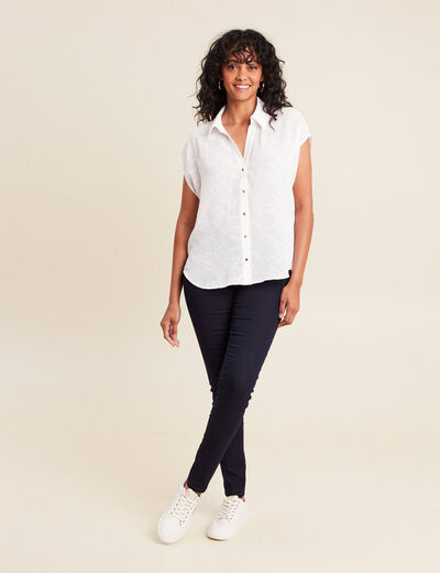 Jean magique Le L&eacute;ger coupe ajust&eacute;e long denim brut femme