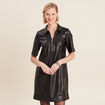 Robe droite simili cuir noir femme