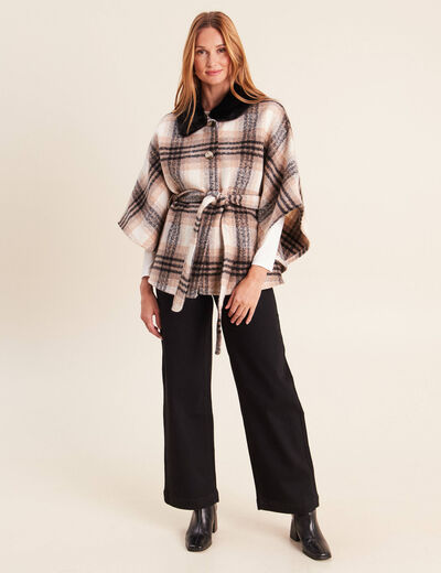 Poncho bordeaux femme