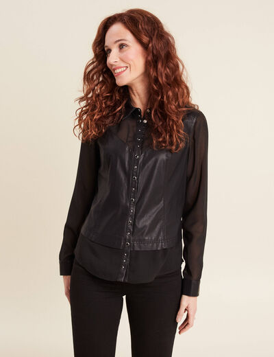 Chemise manches longues noir femme