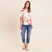 T-shirt ample col rond manches courtes blanc femme