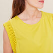 T-shirt sans manches vert anis femme