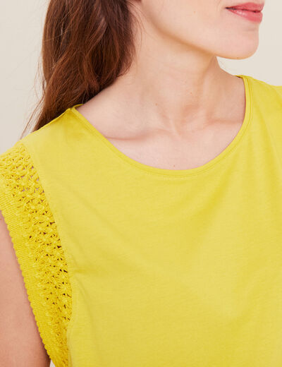 T-shirt sans manches vert anis femme