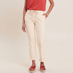 Pantalon carotte 7/8ème ivoire femme