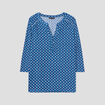 T-shirt manches 3/4 bleu foncé femme