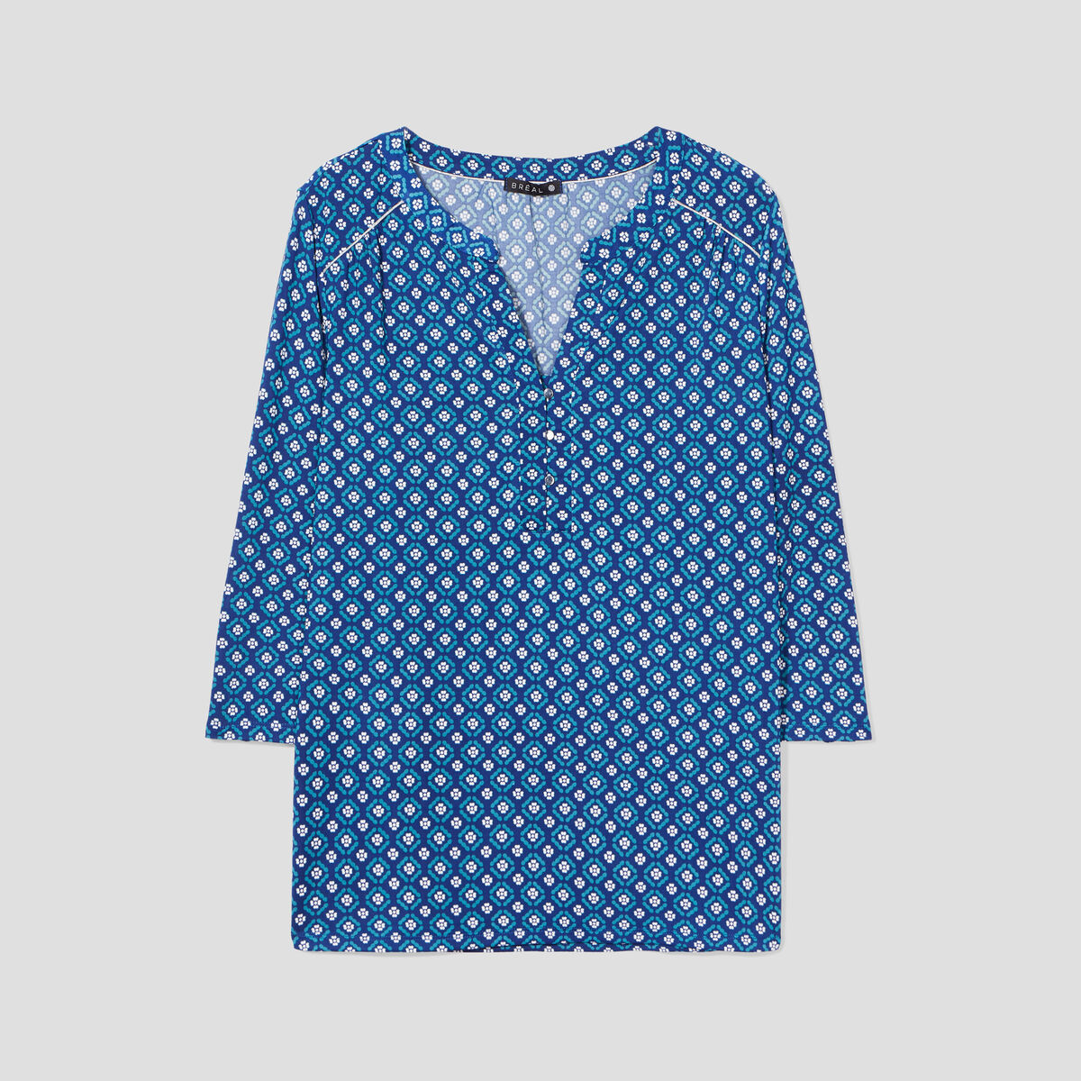 T-shirt manches 3/4 bleu foncé femme