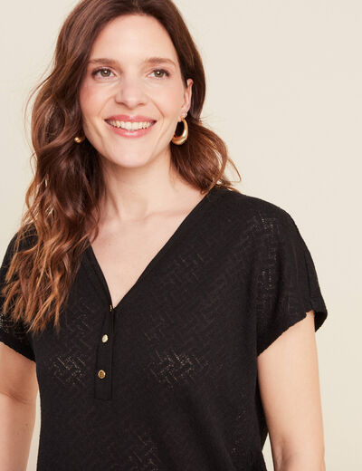 T-shirt manches courtes noir femme