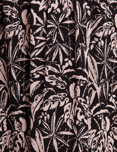 Robe évasée manches courtes noir femme