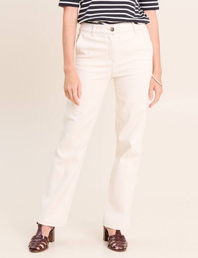 Jean taille haute sable femme