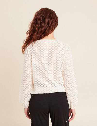 Blouse manches longues ecru femme