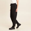 Pantalon large taille haute noir femme