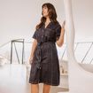 Robe jean &eacute;vas&eacute;e col chemise denim brut femme