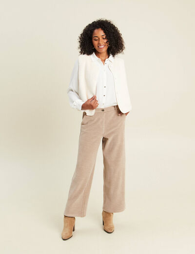 Chemise fluide manches longues ecru femme