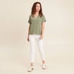 Blouse fluide manches courtes vert clair femme