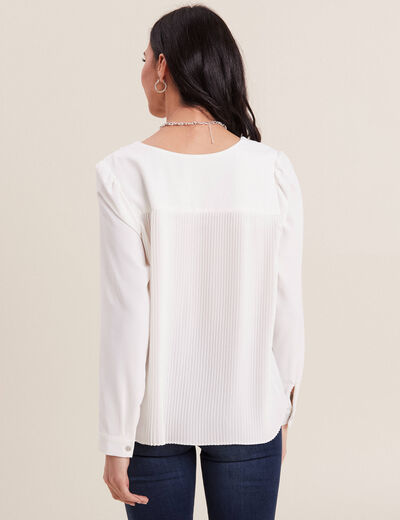 Blouse manches longues ecru femme