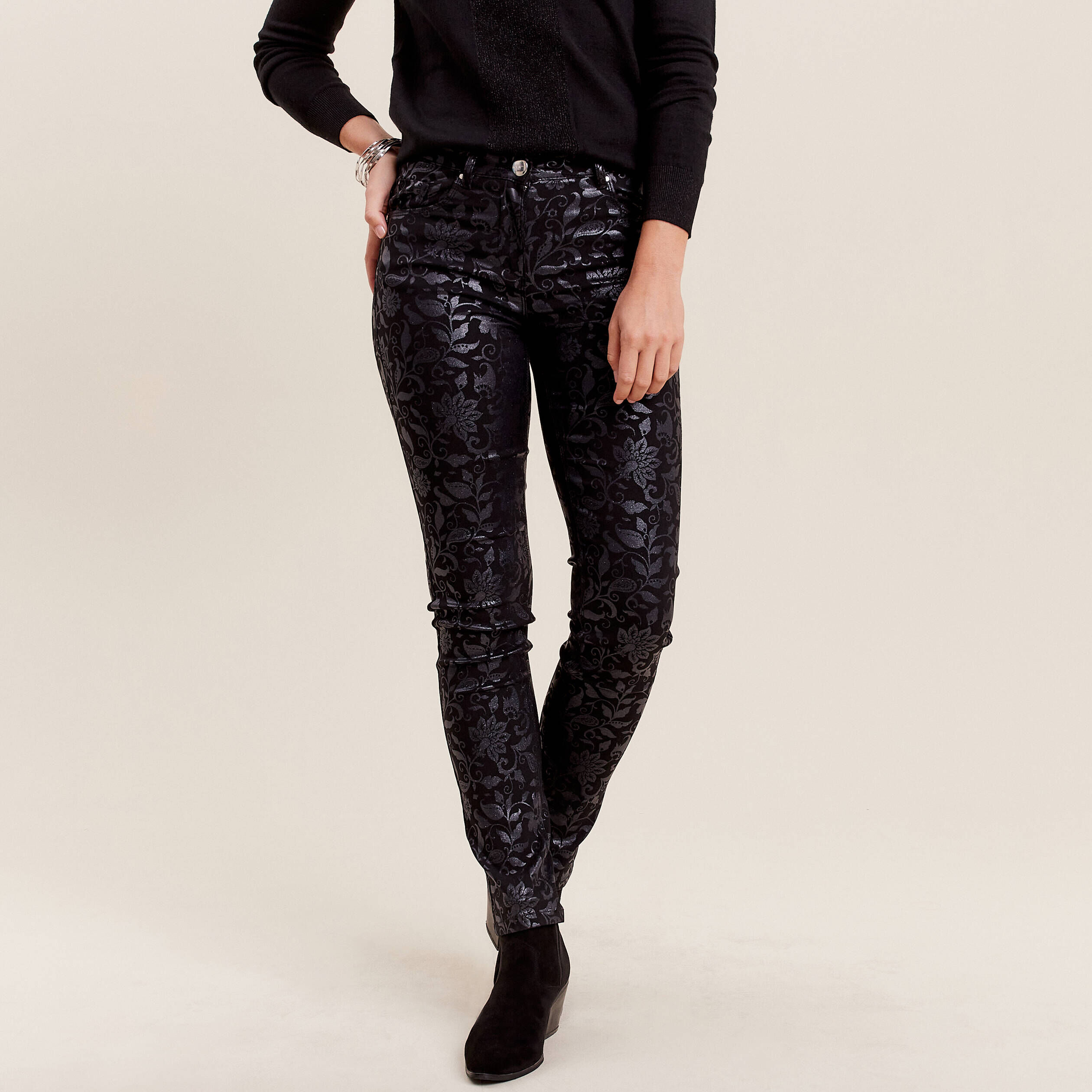 Jean noir enduit femme pas cher deals