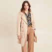 Trench ceinturé à capuche beige femme
