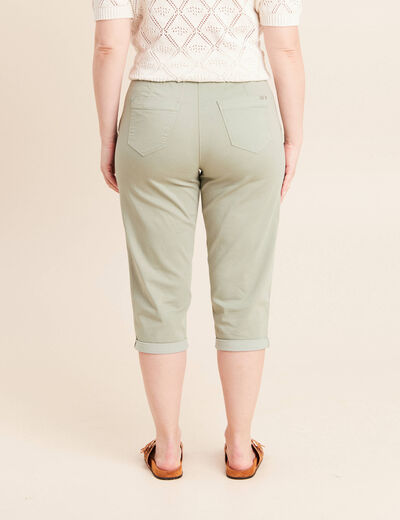 Pantacourt coupe mom large vert clair femme