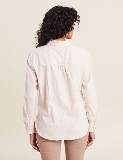 Chemise manches longues beige femme