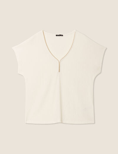 T-shirt manches courtes ecru femme