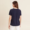 T-shirt manches courtes bleu marine femme