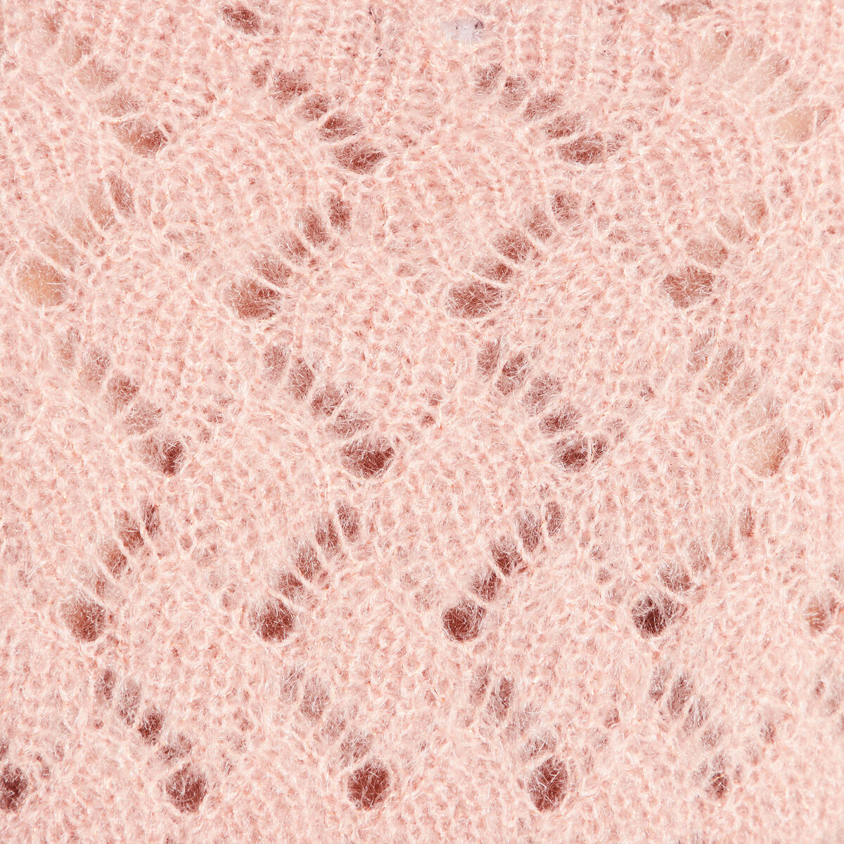 Pull manches longues ajour&eacute; vieux rose femme