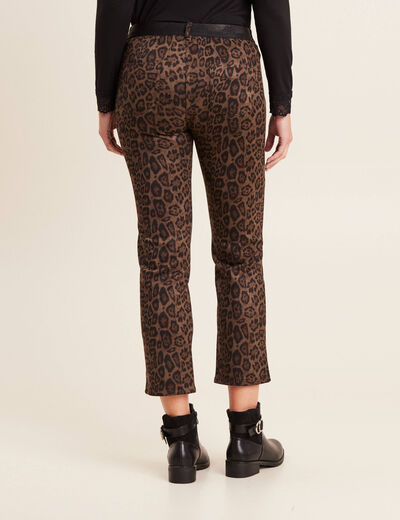Pantalon droit suédine taupe femme
