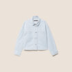 Veste ample en jean manches longues bleu femme