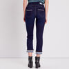 Jean ajuste a details strass denim brut femme