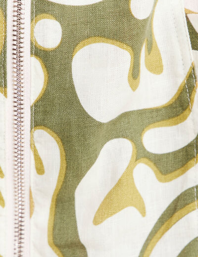 Robe droite zipp&eacute;e vert femme