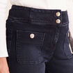 Jean coupe bootcut taille haute denim blue black femme