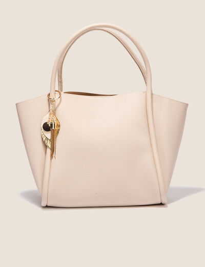 Sac cabas détail pampille sable femme