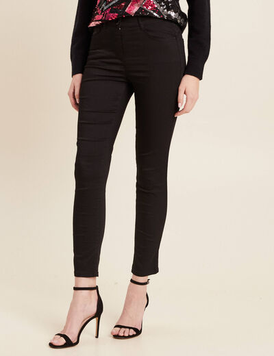 Pantalon ajusté détails strass noir femme