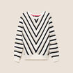 Pull col rond manches longues noir femme