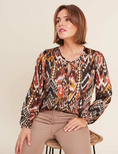 Blouse manches longues noir femme