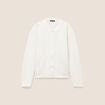 Gilet teddy bas resserr&eacute; manches longues ecru femme