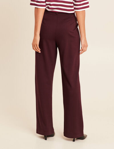 Pantalon large taille standard bordeaux femme